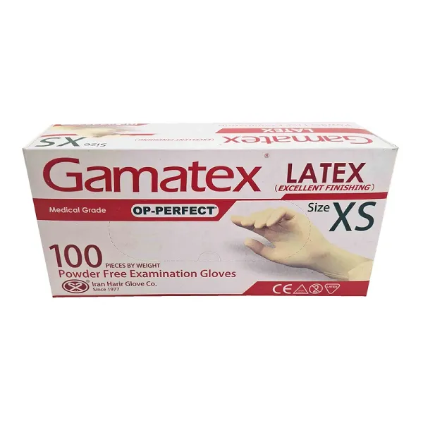product_1758656943_KJDY8 دستکش لاتکس بدون پودر 100 عددی سایز ایکس اسمال حریر - تصویر 1