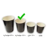 لیوان یکبار مصرف کاغذی دو جداره 220 سی سی کرکره تیمچه پلاس - تصویر 2