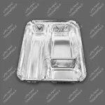 دیس کبابی یکبار مصرف آلومینیومی سه خانه کد 123 کارتن سبز هیرو