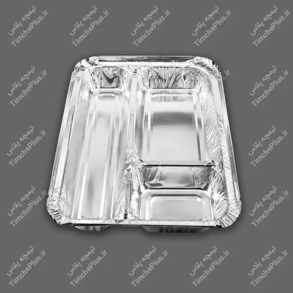 product_1779208987_NBZAP دیس کبابی یکبار مصرف آلومینیومی سه خانه کد 123 ویژه هیرو - تصویر 1