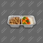 ظرف یکبار مصرف آلومینیومی دو خانه مرغی عمیق کد 220 ویژه پارسه هیرو - تصویر 2
