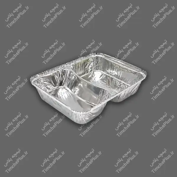 product_1779209277_RDDSN ظرف یکبار مصرف آلومینیومی دو خانه مرغی کوچک کد 222 کارتن سبز منفی پارسه هیرو - تصویر 1