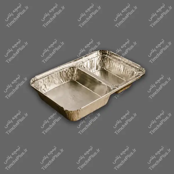 product_1779209642_2WLCE ظرف یکبار مصرف آلومینیومی دو خانه بزرگ کد 223 کارتن سبز پارسه هیرو - تصویر 1