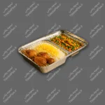 ظرف یکبار مصرف آلومینیومی دو خانه بزرگ کد 223 کارتن سبز پارسه هیرو - تصویر 2